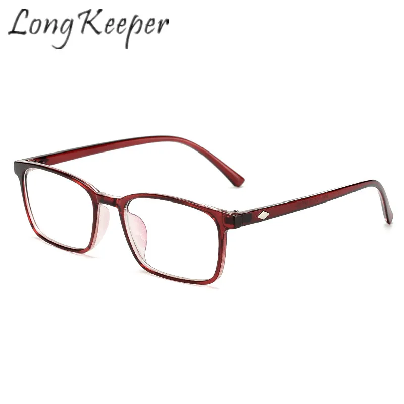 

Long Keeper Eyewear Eyeglasses Frames Light Pliable Square Women Men Eye Glasses Spectacles PC Clear Lens Read Goggles Fashion