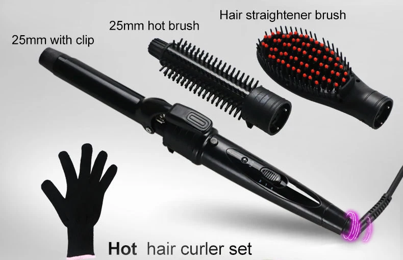 Новинка года 3-в-1 многофункциональный выпрямитель для волос бигуди Утюг Сменные Multi-Применение салон дома волос Инструменты для укладки волос gmr170