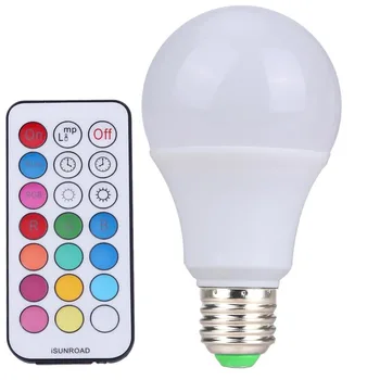 

A80 R80Led Bulb RGBW Light E27 B22 85-265V Led Lamp 10W RGB + White Multiple Color With Timming Remote Control Lampara Leds