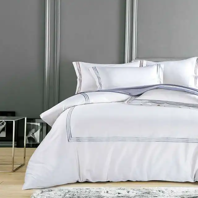 Silky Egyptian Cotton Hotel White Bedding Set Chinese Embroidery Silky Egyptian Cotton Hotel White Bedding Set Chinese Embroidery Duvet Cover Queen King Size Bed Sheet Pillow