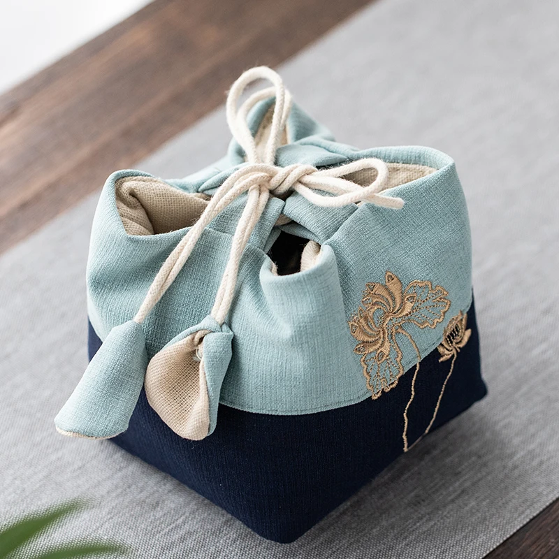 New Cotton Tea Cozy Chinese Kung Fu Tea Bag Cotton Linen Embroidery Portable Cover Teapot Travel Cloth Rope Bag New Cotton Tea Cozy Chinese Kung Fu Tea Bag Cotton Linen Embroidery Portable Cover Teapot Travel Cloth Rope Bag
