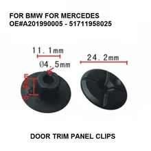 OE#A201990005 – 51711958025 DOOR TRIM PANEL CLIPS FOR BMW MERCEDES WHEEL ARCH LINER / PLASTIC CROSS NUT x10 BLACK NEW