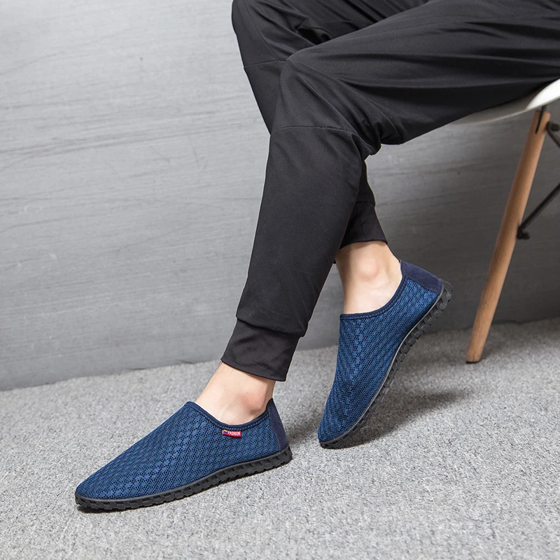 

Bigsweety Autumn Casual Shoes Men Loafers Lazy Network Shoes Male Foot Wrapping Breathable Shoes Men's Flats Size 38-45