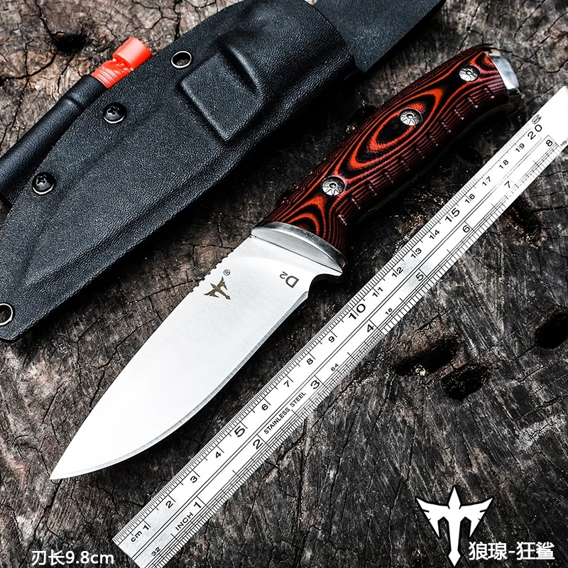 

Voltron Tactical high hardness straight knife, D2 steel self-defense military outdoor knife, survival saber