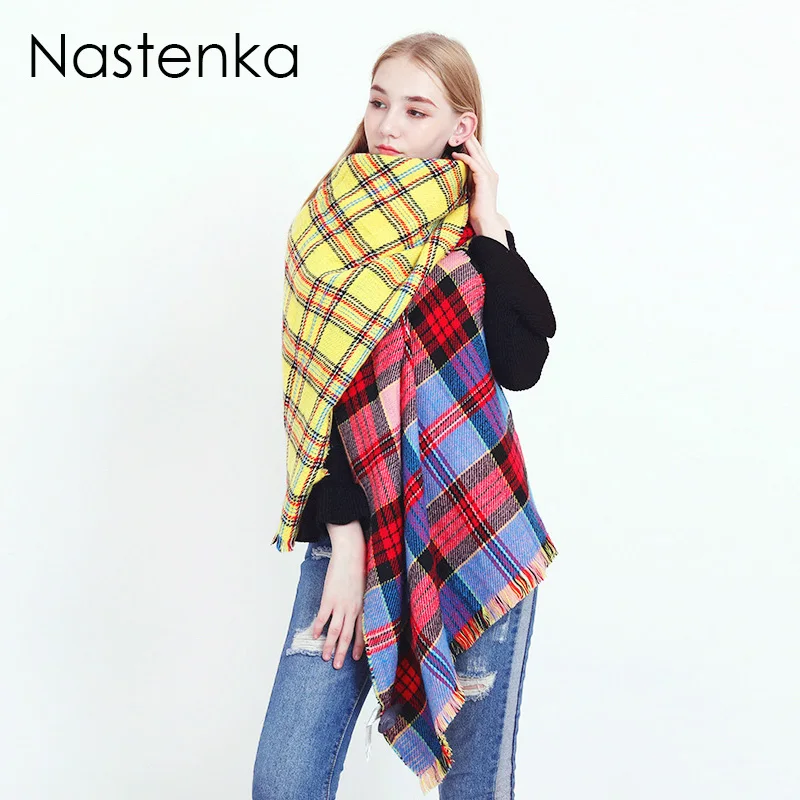 

Rainbow Plaid Women Scarf Winter Scarves For Women Cashmere Scarf Shawl Female Scarves Ladies Pashmina Shawls Foulard Femme ZA-4