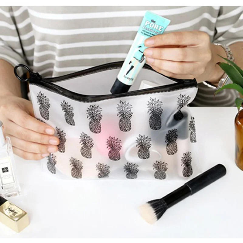 ورقة PVC شفافة السفر التجميل حقيبة حافظة للمكياج النساء تجميل ضد الماء الجمال غسل المنظم أدوات الزينة تخزين عدة مربع