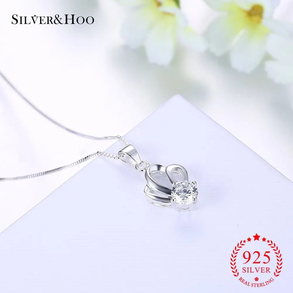

SILVERHOO Authentic S925 Real Sterling Silver Strong Design Simple Crown Pendant for Women Wedding Gift Fine Jewelry