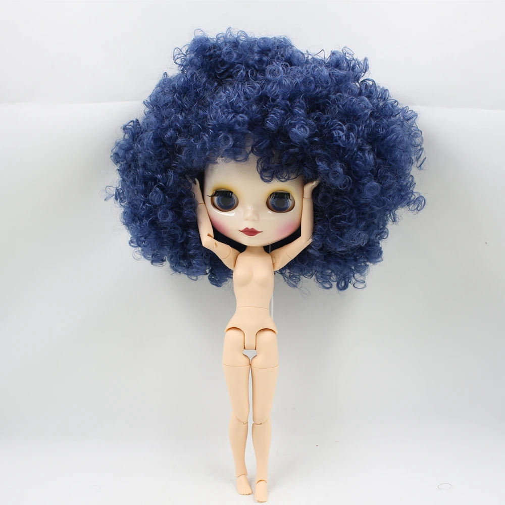 Fortune дней Обнаженная фабрика Blyth кукольные No.280BLQE620 летняя футболка с нарисованными маленькими синими завить волосы шарнирное тело из белой кожи Neo