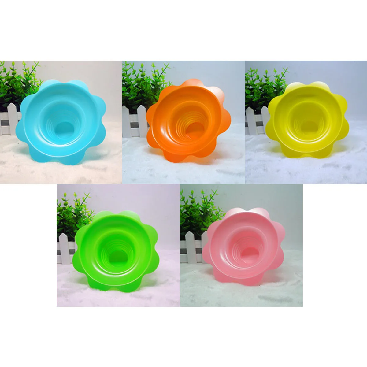 

100pcs 150ml Flower Cup Bowl Shaved Ice Cream Cups Parfait Snow Cone Popsicle Mold Cup DIY Making Mould Event Party Wedding