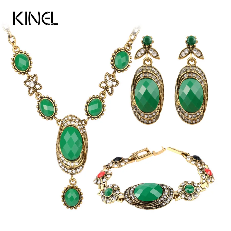 Комплект ювелирных изделий из 3 предметов серьги и ожерелье для женщин с