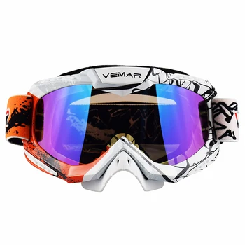 

2017 Motorcycle goggles glasses With Nose Guard Off-Road Racing Goggles ATV Eyewear Motocross DH MTB Glasses color Lens