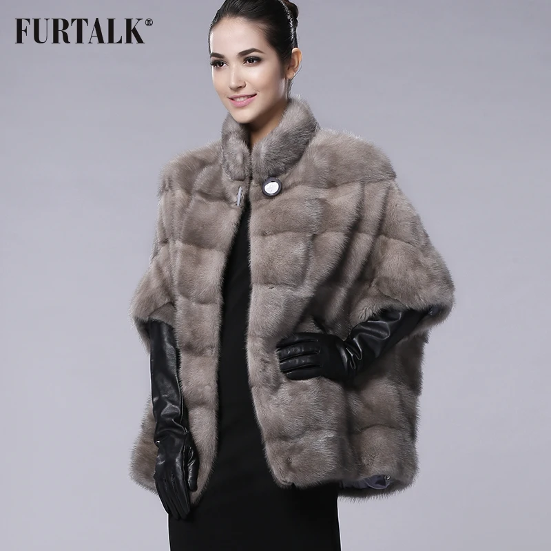 

FURTALK brand Russian Winter Women's Real natural mink fur coat