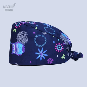 

Unisex Surgical Hat Nurses Cap 100%Cotton printed Cotton Doctors Masks&Scrub Caps Adjustable