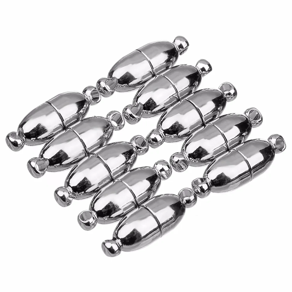 10pcs/lot 6x18mm Rhodium Color Strong Magnetic Clasps for Necklace Bracelet Chain Buckle Hook DIY Jewelry Making Findings | Украшения и
