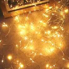 1 м медный провод светодиодный гирлянда водонепроницаемый Фея Рождественская елка Свадебный дом для вечеринки Автомобиль DIY небо звезды декоративные аксессуары для окон лампа