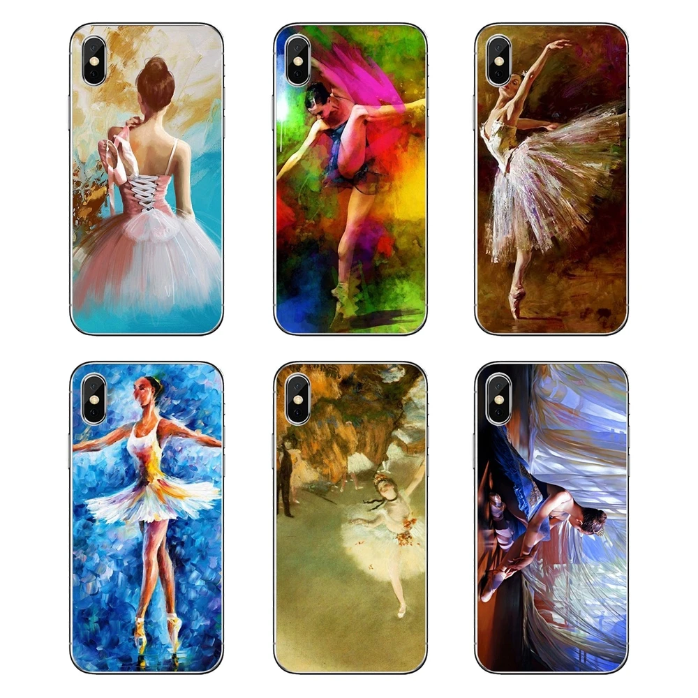 Для iPod Touch iPhone 4 4S 5 5S 5C SE 6 S 7 8 X XR XS Plus MAX Балерина Девушка картина маслом прозрачный