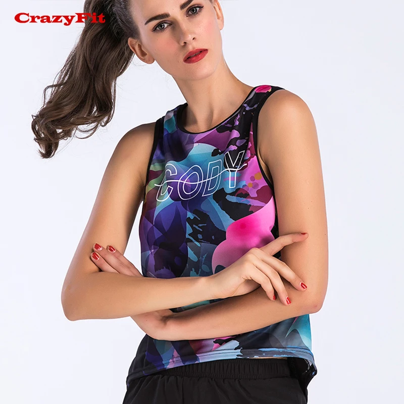 CrazyFit женская рубашка для йоги без рукавов фитнес-зал Спортивная быстросохнущая Спортивная майка жилет верхняя одежда спортивная одежда