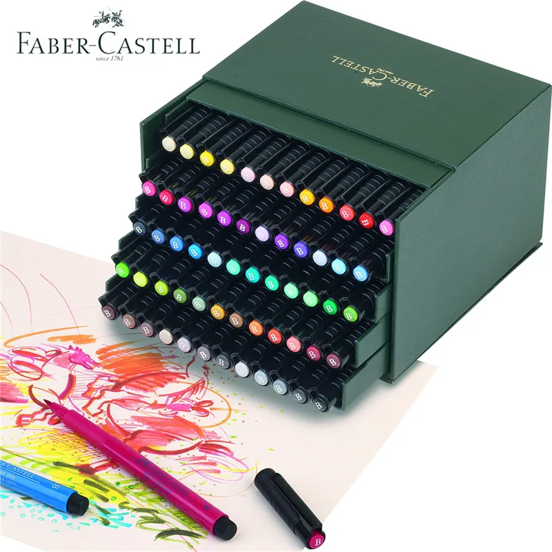 

Faber-castell 12 24 48 60 Colors Soft Brush Markers Watercolor Brush Marker Graffiti Manga Drawing Art Marker PITT Fineliner Pen