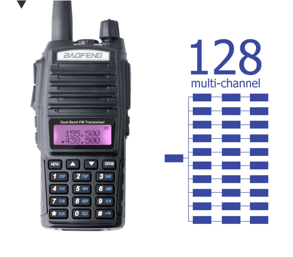 Baofeng UV-82 двухканальная рация UV82 CB радио Отдельная кнопка PTT 128CH FM VOX Ham Радио большой диапазон для охоты радио