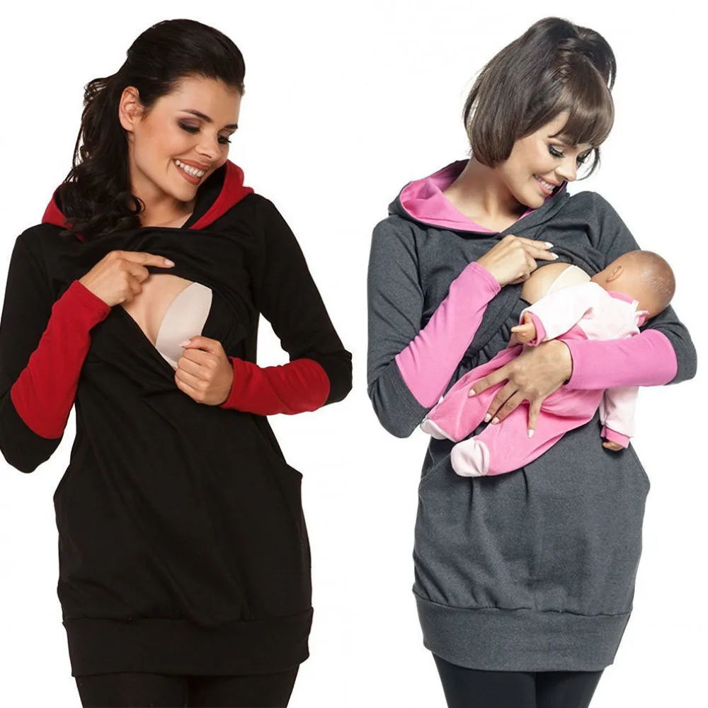 Warm Cotton Women's Maternity Hoodies Nursing Top Clothing Breastfeeding Hoodies For Pregnant Women Outwear Pregnancy Clothes Warm Cotton Women's Maternity Hoodies Nursing Top Clothing Breastfeeding Hoodies For Pregnant Women Outwear Pregnancy Clothes