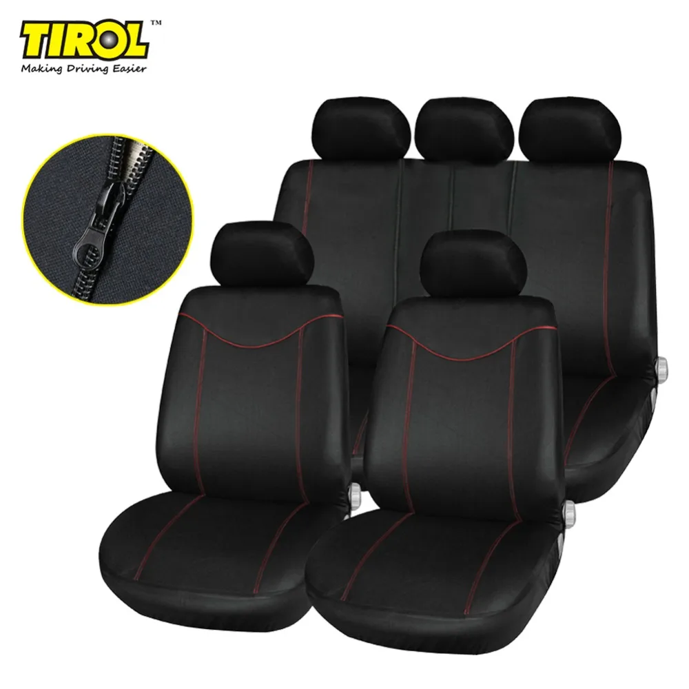 TIROL T21638b Universal Car Seat Cover Set New Black /RED 9 Pieces Covers For Crossovers SUV Sedans | Автомобили и мотоциклы