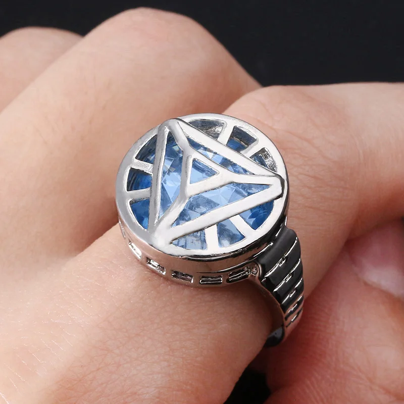 

Marvel Avengers 4 Iron Man Arc Reactor Ring Infinity War Thanos Infinity Gauntlet Power Rings for Men Cosplay Jewelry