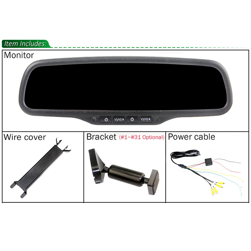  Sinairyu 4.3 Inch Dual HD Display Screen Car Rear View Monitor Interior Mirror Monitor for Rear Vie