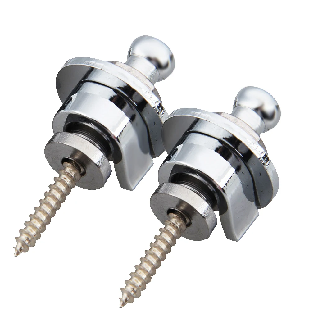 1 Pair Silver Skidproof Strap Locks Straplocks Fit For Electric Guitar Bass Accessories