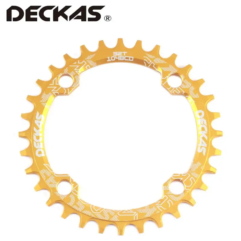 DECKAS/104BCD идеальный круг эллиптический положительный и отрицательный зуб диск один диск Горная дорога велосипед круглый овальный диск 32T - Цвет: yellow Round
