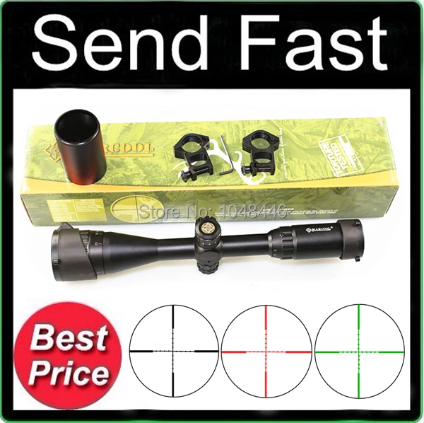 

hunterking MARCOOL MR 3-9X40AOME White Lettering seismic RED and GREEN Illuminated Rifle Hunting Scope with free mounts 20mm