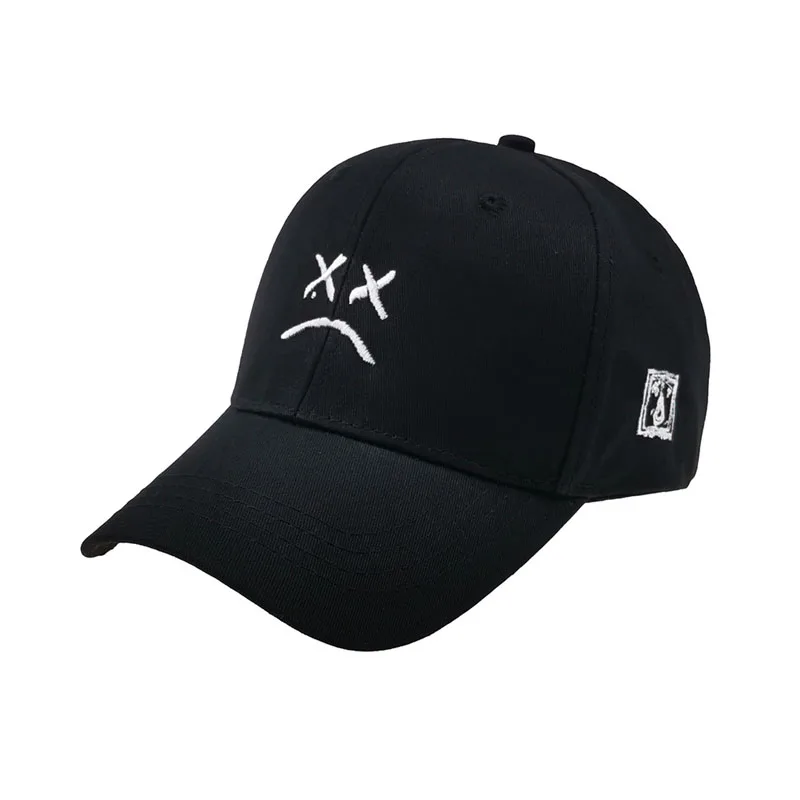 

Embroidery Baseball Cap Sad face Hat xxxtentacion Hip Hop Cap lil.peep Golf Cotton Dad Hat Snapback Women Men Dropshipping