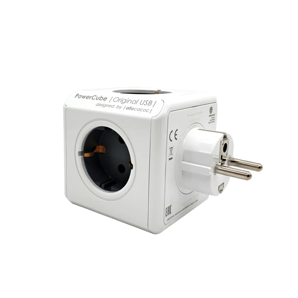 Allocacoc-PowerCube-Socket-DE-Plug-With-4-Outlets-2-USB-Ports-Adapter-For-Smart-home-16A