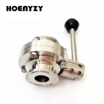 

3/4" 1" 1.5" Pipe OD 19mm 25mm 32mm 38mm Sanitary Butterfly Valve Stainless steel SS304 Ferrule OD 50.5mm Fit 1.5" Tri Clamp