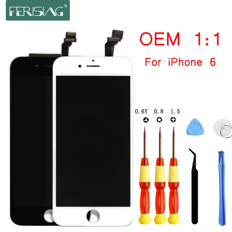 Оригинальный ЖК дисплей FERISING 100% AAA для Apple iPhone 6 сменный кодирующий