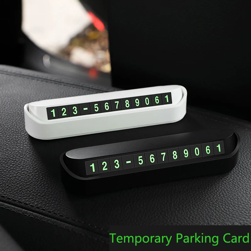 

Car Parking Card Luminous Phone Number Plate Stickers Night Light Temporary Car Park Stop Card Automobile Accessories