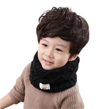 Модный клетчатый вязаный шарф для мальчиков, роскошный брендовый зимний плотный теплый шарф с О-образным вырезом, детские вязаные шарфы для девочек, детские шарфы