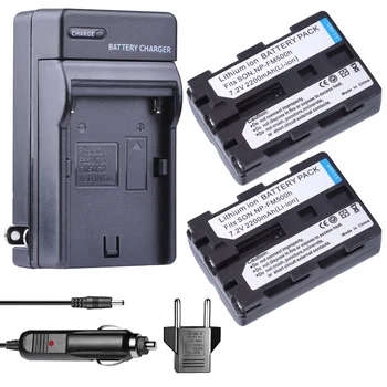 

2x Replacement battery NP-FM500H + NP-FM500H NP FM500h bateria charger for Sony A200 A200K A200W A300 A350 A450 camera battery