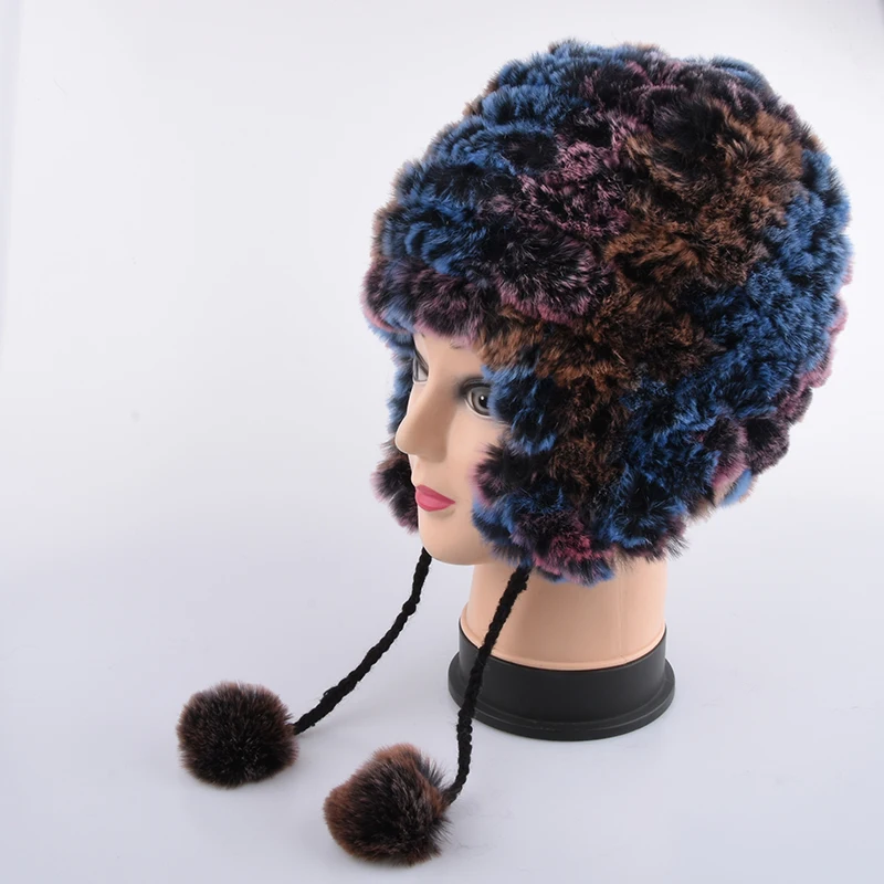 الشتاء قبعة الأطفال حقيقية الأرنب الفراء كاب الطفل سميكة الدافئة الشتاء منفذها الفراء قبعة جميلة صبي وفتاة قبعات جيدة جودة الطفل قبعة