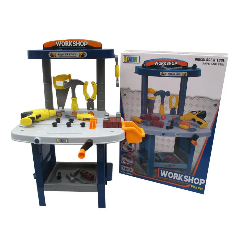 Mini Workshop Kid Boy Child Garage Work Bench Tool Set Toolbox