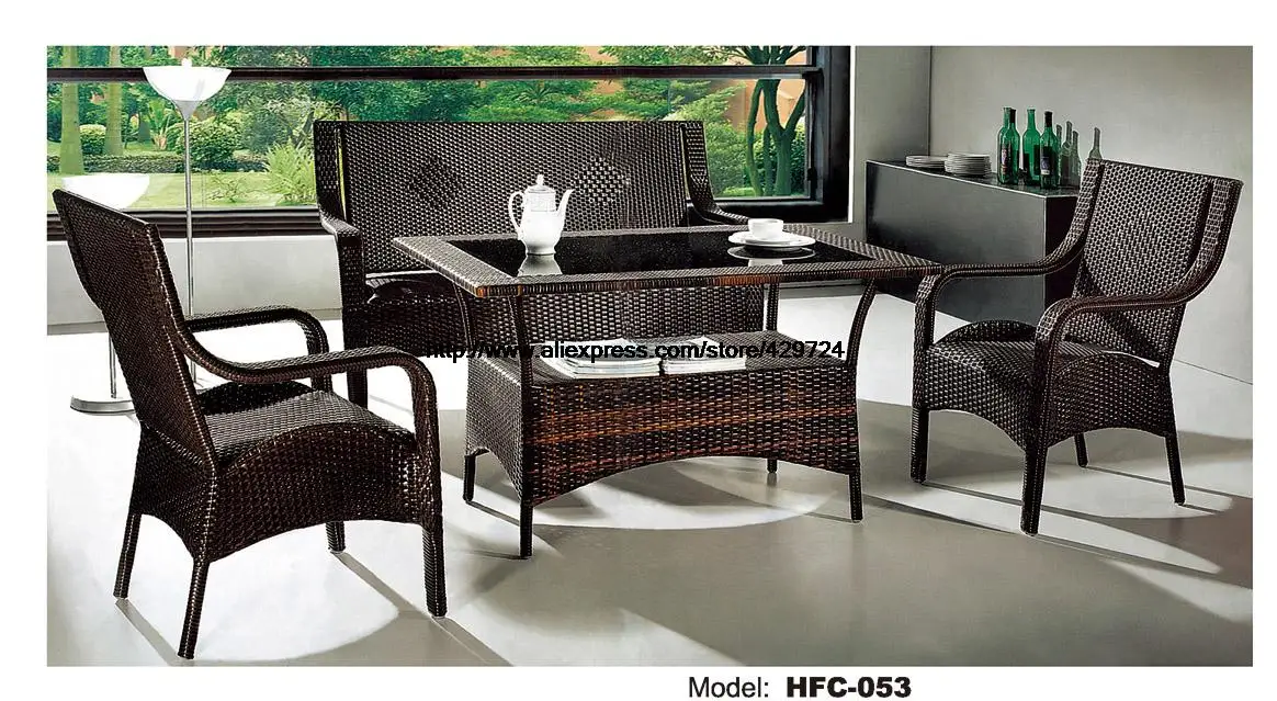 Low Price Rattan Sofa Chair Table Set Hot Sale Wicker Gardern Furniture 1.2M Table Rattan Sofa Chair Stool Combination Factory Low Price Rattan Sofa Chair Table Set Hot Sale Wicker Gardern Furniture 1.2M Table Rattan Sofa Chair Stool Combination Factory