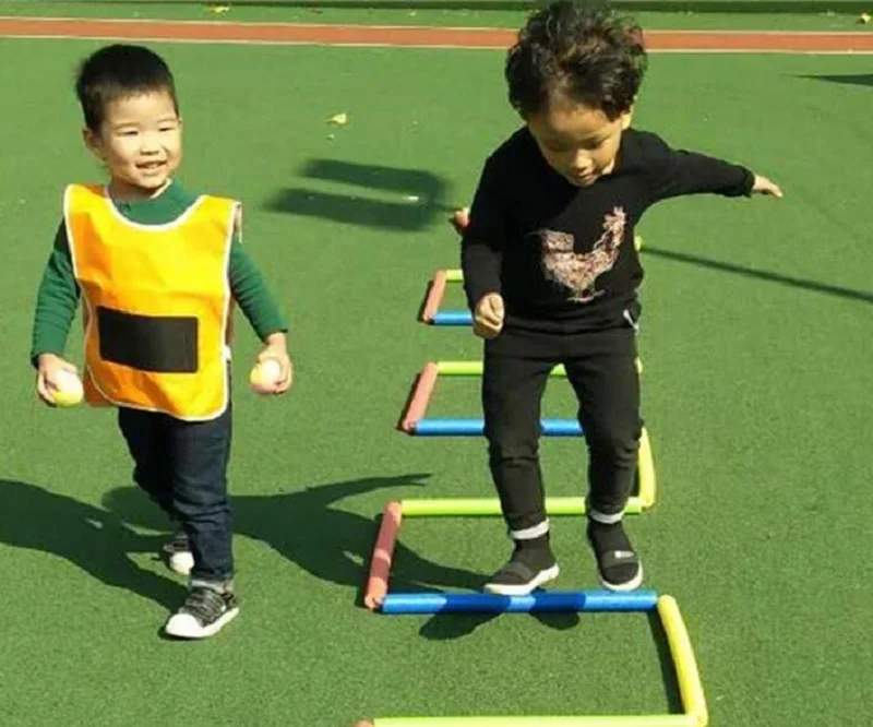 Cena Dzieci sensie zabawa gąbka skok kraty sportowe skok drabina linowa na świeżym powietrzu dla rodziców i gra dla dzieci skok zabawki