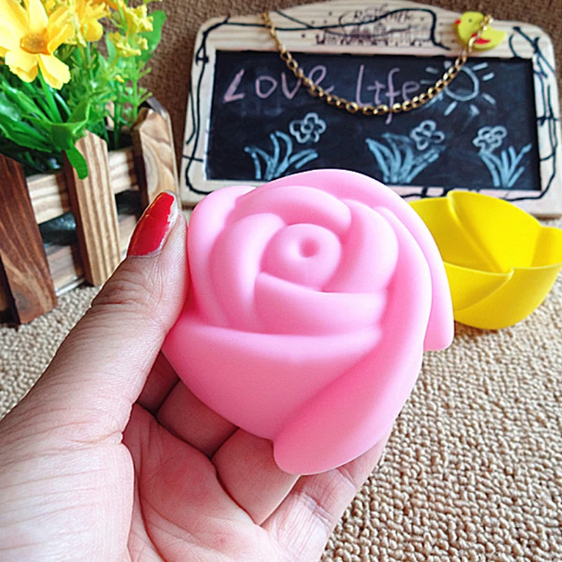 6 шт Многоцветный силиконовый торт Jelly Желе Форма для капкейков формочки для кексов Чехлы Роза форма формы выпечки, случайный цвет, MF127