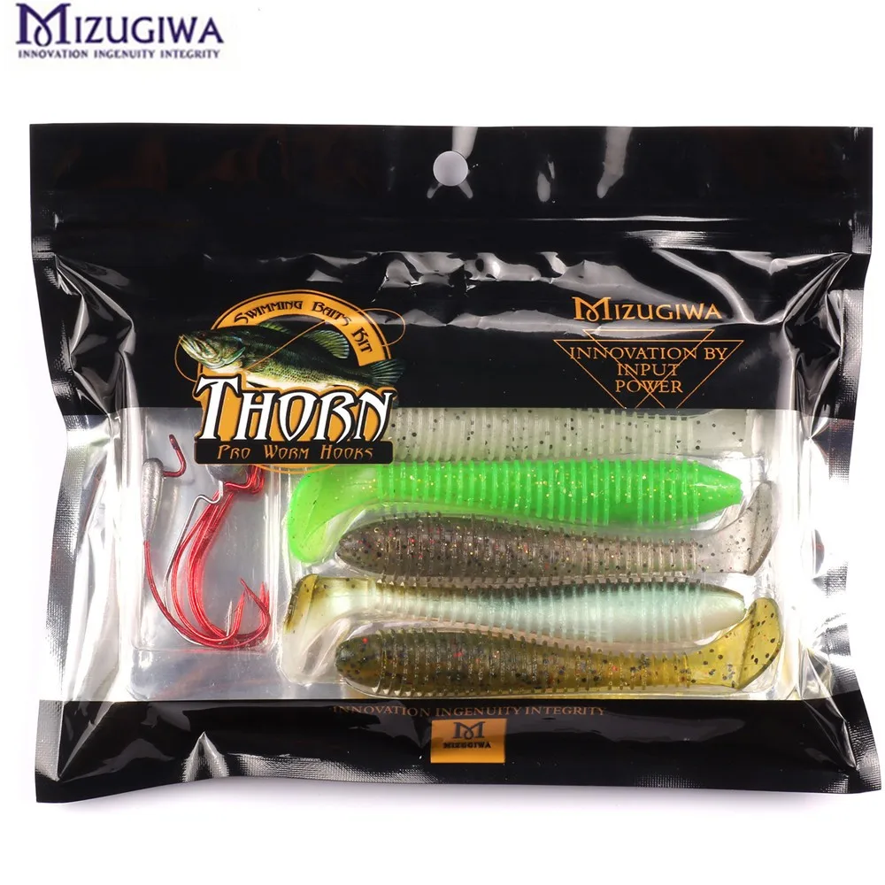 12 шт./лот Mizugiwa Thorn Pro Червячные Крючки рыболовные мягкие пластиковые приманки