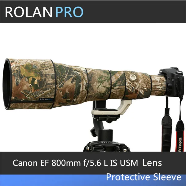 

ROLANPRO Lens Camera Coat Camouflage Rain Cover for Canon EF 800mm F/5.6 L IS USM Lens Protective Sleeve Guns Protector Outdoor