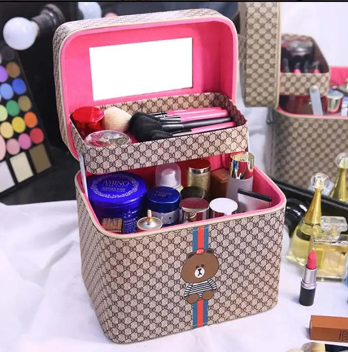 

Top selling! Cosmetic bag large capacity multi-purpose makeup bag for Makeup brush kits NICE lovely