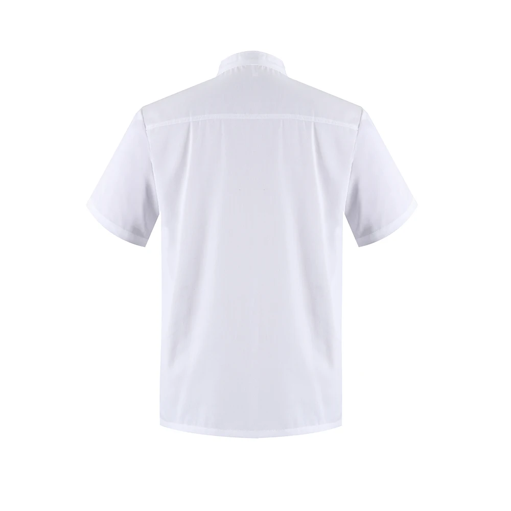 M-3XL Новое поступление мужская кухонная утварь рабочая одежда формы ресторана летние белые футболки двубортный шеф-повара КУРТКА