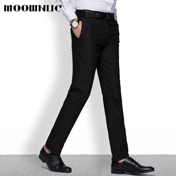 

Fashion Trousers Men Suit Pant Men Business Casual Gentleman Pant No ironing Autumn Full Length straight MOOWNUC Slim Fit MWC