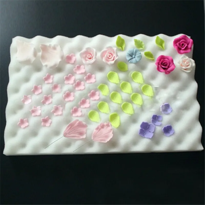 

2pcs/lot Foam Drying Pads Sponge Mats Cake Fondant Sugar Flower Tool Mold Mat Shaping Sponge Pad Gum Paste Mold Bakeware Tool