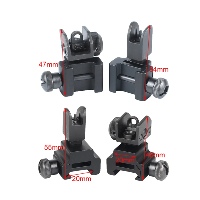 Model 4 AR 15 Flip Up Front Rear Sight Rapid Transition with Windage Adjustment Dual Aiming Apertures Quick Detachable 27-9 (12)