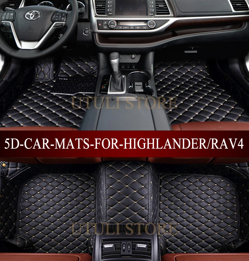 Кожаные автомобильные коврики для Toyota Fortuner Harrier Hilux Innova Highlander RAV4|car floor mats|floor linersfloor